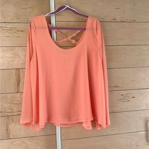 Coral flowy blouse
